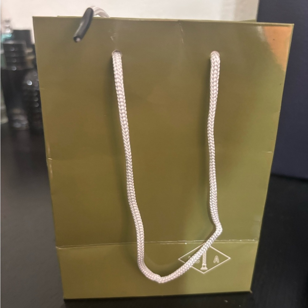 Green Gift Bag with White Rope Handle